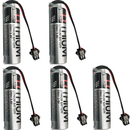 5 Pcs ER6V/3.6V 2400mAh Battery with SM Plug for OTC Robot 5096-434 PLC AA Battery