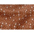 thumbnail image 4 of oneOone Viscose Jersey Rust Brown Fabric Snowflake,Star & Tree Fabric For Sewing Printed Craft Fabric By The Yard 60 Inch Wide, 4 of 5