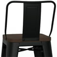 thumbnail image 6 of Trent Home 24" Industrial Metal Wood Counter Stool in Black (Set of 4), 6 of 9