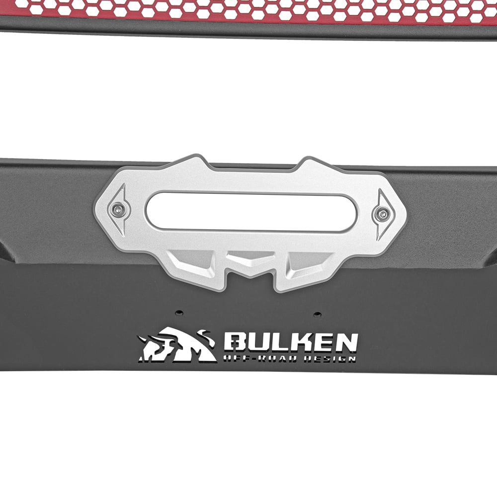 Bulken Winched Front Bumper Compatible with 2018-2022 Jeep Wrangler JL/2020-2022 Gladiator X Series