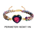 thumbnail image 2 of Deeceymbur Adjustable Jasper Heart Bracelet Love Forever Gift for Women Natural Stone Inspirational Message Rope Design Customizable Length Encouragement Jewelry Daily Wear, 2 of 5