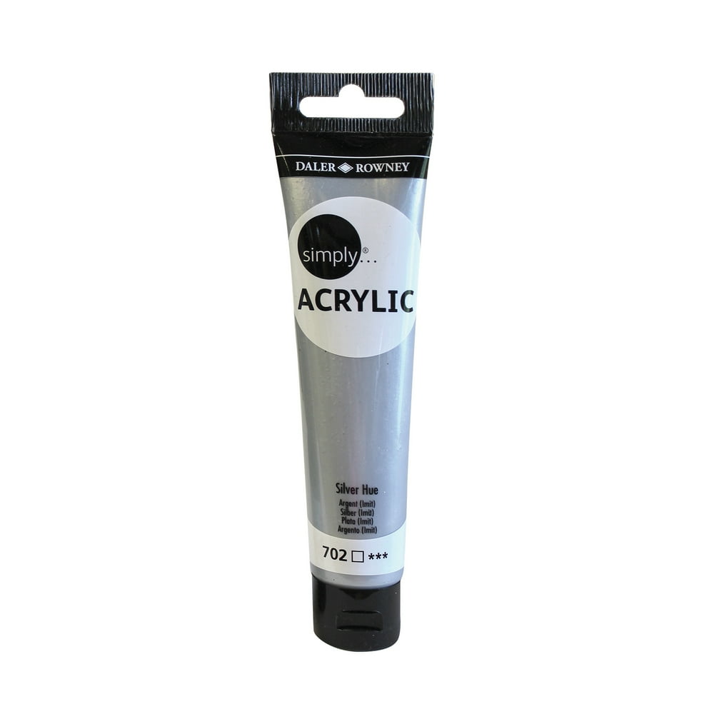 DalerRowney Simply Acrylic Paint Tube, 75 ml / 2.5 Fl. Oz., Silver