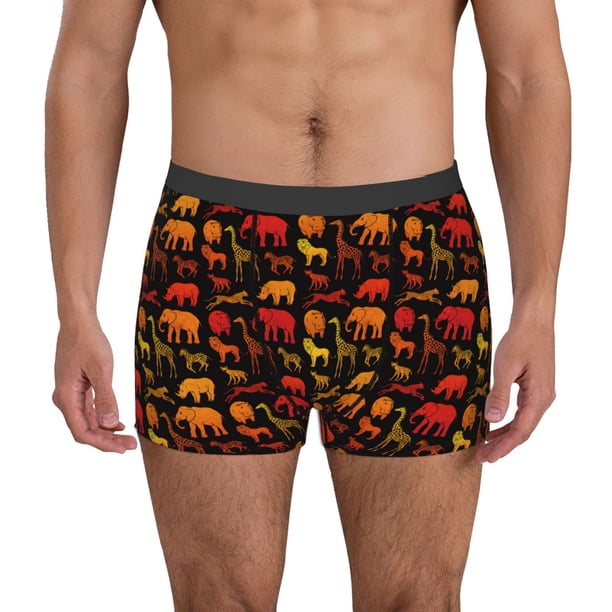 Balery Animal Calzoncillos bóxer para hombre, ropa interior de algodón suave y transpirable con cinturilla de nailon-Medium