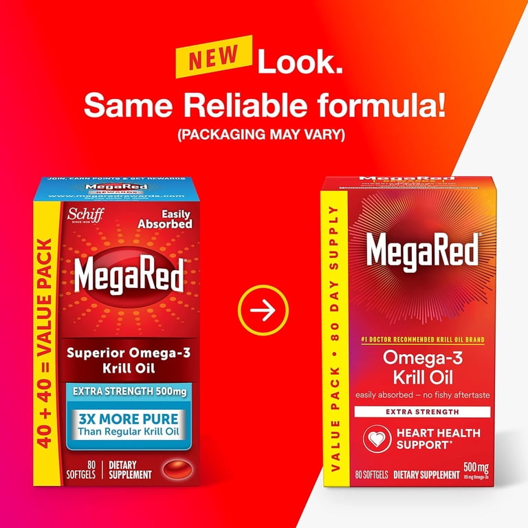 MegaRed Superior Omega-3 Krill Oil Supplement, Extra Strength