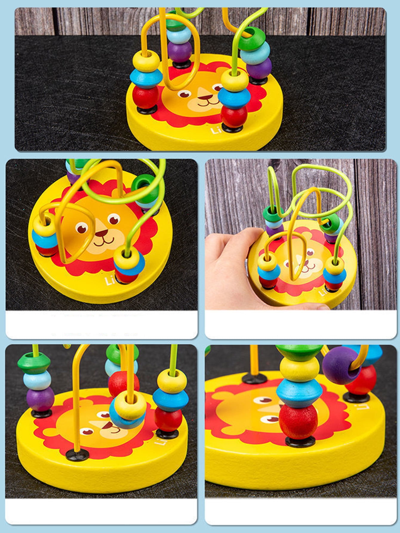 9-Piece Wooden Montessori-Inspired Learning Toy Set for Ages 3+, Musical Instruments, Shape Sorter, Stacking Rings, Bead Maze & Clock, Preschool Educational Activity Gift