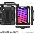 thumbnail image 3 of Case for iPad Mini 6 2021 8.3-inch, Kids Shockproof Rugged Hybrid 360 Rotating Stand Cover with Hand Shoulder Strap/Pencil Holder, 3 of 8