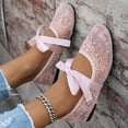 thumbnail image 7 of Travel Holiday Comfortable Walking Casual Shoes for Women Square Toe Bowknot Plus Size Spring Summer White 6.5, 7 of 7