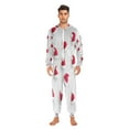 thumbnail image 2 of 1 Piece Adult Onesie Pajamas Cozy & Loose-Fit Sleepsuit Loungewear with Pockets Red Santa Claus Pattern X-Small, 2 of 7