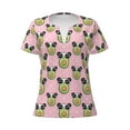 thumbnail image 3 of Naloa Panda Avocado Print T-Shirts Short Sleeve V Neck Tees for Women Fashion Tops Trendy Lightweight Soft Casual Summer Outfits Clothes, 3 of 5
