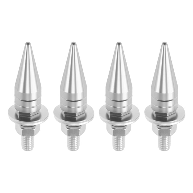 Tornillos de matrícula universales para motocicletas M6 de Unique Bargains, 5.4 cm, kit de tornos de matrícula antirrobo de aleación de aluminio tono plateado, 4 piezas