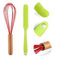 thumbnail image 3 of Juego de mini utensilios de cocina de 2 piezas: utensilios de cocina de silicona con mangos de madera, 3 of 6