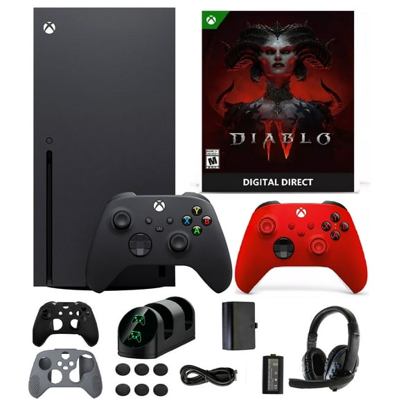 2021 Newest - Xbox -Series -X- Gaming Console System- 1TB SSD Black X Version with Disc Drive W/Silicone Controller Cover Skin