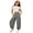 Grey, variant on ZHOGXU Versatile Summer Solid Color Elastic Waist Straight Leg Beach Kids Girls Pants Back To School Wear