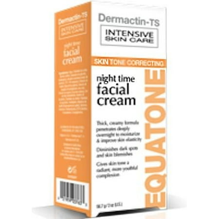 Dermactin-TS Equatone Night Time Facial Cream 2 oz. - Thick & Creamy Formula, Penetrates Deeply Overnight, Moisturizes & Improves Skin's Elasticity, Diminishes Dark Spots & Skin