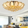 thumbnail image 2 of GMizon 24 inch modern gorgeous lotus ceiling light, equipped with remote control high-end 8 bedroom pendant lights, dining room lighting fixtures (gold), 2 of 10