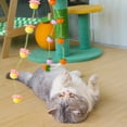 thumbnail image 4 of Cat Wand Toy with Bell, Ball Teaser Stick for Cats & Kittens, Interactive Feather Wand, Long Handle Pet Toy for Indoor Play & Exercise, Purple, 4 of 4