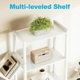thumbnail image 5 of Triple 5-Tier Bookshelf with LED Lights for Living Room, 17 Open Shelves Large Bookcase with App Control RGB Light Strip, Modern Tree Design Storage Shelf with Metal Frame, White, 5 of 9