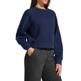 thumbnail image 5 of G4Free Flurrylux Women's Cropped Crewneck Sweatshirts Fleece Lined Loose Fit Pullover Fall Clothes Casual Tops, 5 of 7