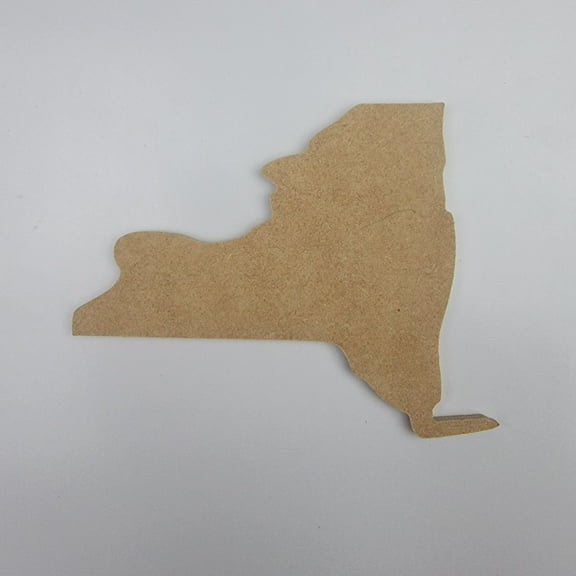5" New York State, Unfinished MDF Art Shape by Wooden Craft Cutouts