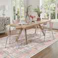 thumbnail image 5 of Floral 9x12 Area Rug, Machine Washable, Soft Vintage Floral Rug Non Slip Stain Resistant for Living Room, Bedroom, Dining Room -Pink, 5 of 9