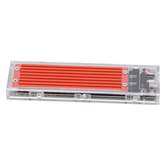 Adaptador de disco duro externo de 10 Gbps transparente NVME M.2 a USB 3.1 Gen2 tipo C, carcasa roja