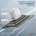 thumbnail image 4 of OXAA USB GaN 4-Port Super Fast Wall Charger - Compact adapter with 3 C & 1 A PD 3.0 ports, Compatible with laptops, MacBooks, iPad & USB-C Enabled Devices, 4 of 7