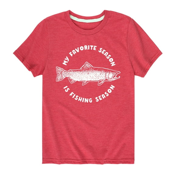 Instant Message - My Favorite Season Is Fishing Season - Youth Short Sleeve Tee