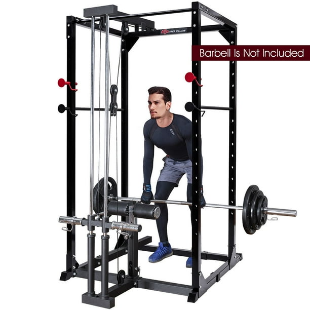 Goplus power rack pull chin up bars 2025 squat lift cage fitness workout strength training