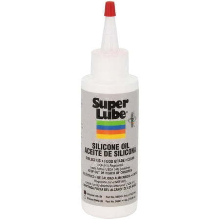 Super Lube Silicone Oil High & Low Temp CST (Clear, 4oz Bottle), NSF Certified Food Grade & Clean, High and Low Temp Stable