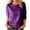 Purple, variant on 3/4 Sleeve Sequin Tops for Women Shimmer Embellished Sparkle Glitter Dressy Casual Blouses Trendy Tunic Tshirts (Purple, M)