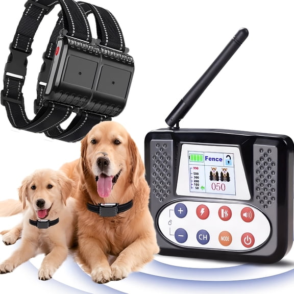 GASTROPOD Wireless Dog Fence System for 1-3 Dogs with Training Collar - Adjustable Boundary Containment,Rechargeable Battery & Dual Power,Shock/Vibration/Sound Modes,Real-Time Monitoring