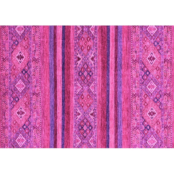 Ahgly Company Indoor Rectangle Abstract Pink Modern Area Rugs, 7' x 9'