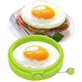 thumbnail image 4 of Silicone Egg Ring, 100% Food Grade Egg Cooking Rings, Egg Rings Non Stick, Egg Cooking Rings, Perfect Fried Egg Mold or Pancake Rings (New, 4pcs, Green), 4 of 5