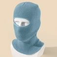 thumbnail image 2 of Qcmgmg 1 Hole Ski Mask Winter Knitted Balaclava Warm Full Face Mask Windproof Head Cover for Men Women Sports Outdoor Sky Blue, 2 of 9