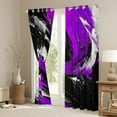 thumbnail image 3 of Feelyou Adult Modern Stripes Black Out Curtains, Black Purple Geometric Curtains Pack of 2 (42x63 Each), Abstract Stripe Ombre Bedroom Curtains, Curtains and Drapes Room Decor, 3 of 6