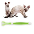 thumbnail image 2 of Three Sided Pet Toothbrush Dog Soft Brush Bad Breath Tartar Tool Cat Mouth Clean, 2 of 9