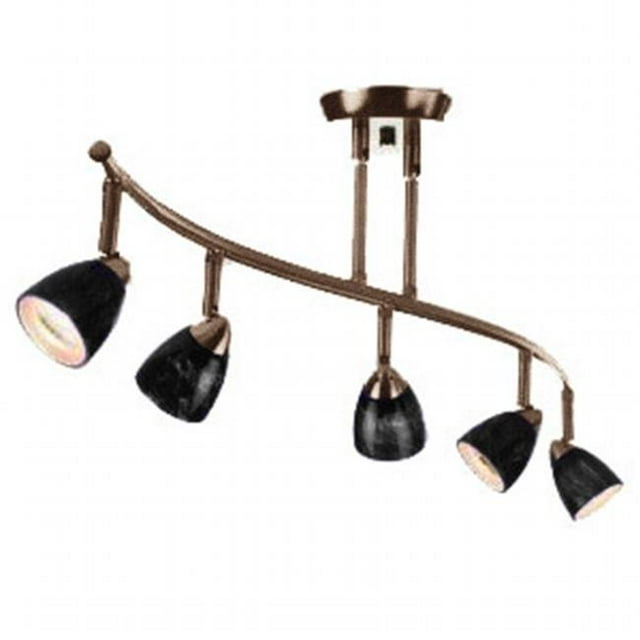 Cal Lighting SL-954-5-RU-MBK Éclairage de Piste&44; Maille Noir & Rouille