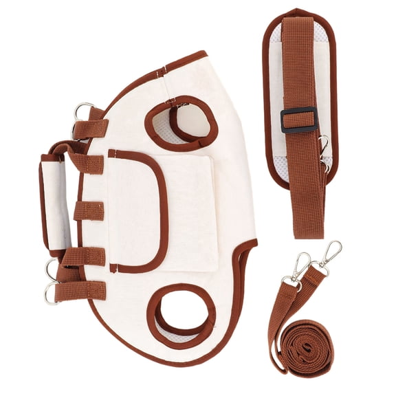 Pet Carrier Backpack with Leash and Strap, Brown Small Dog Carrier, Hands-Free Portable Four-Legged Design, Breathable Pet Travel Bag, Long-Term Polyester, 11.8 x 9.8 x 0.8 in / 30 x 25 x 2 cm