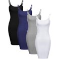 thumbnail image 1 of HAHDAXIA 4 Pcs Robe Basique Unie à Bretelles Spaghetti Camisole Superposée Ajustable Longue Débardeur, 1 of 6