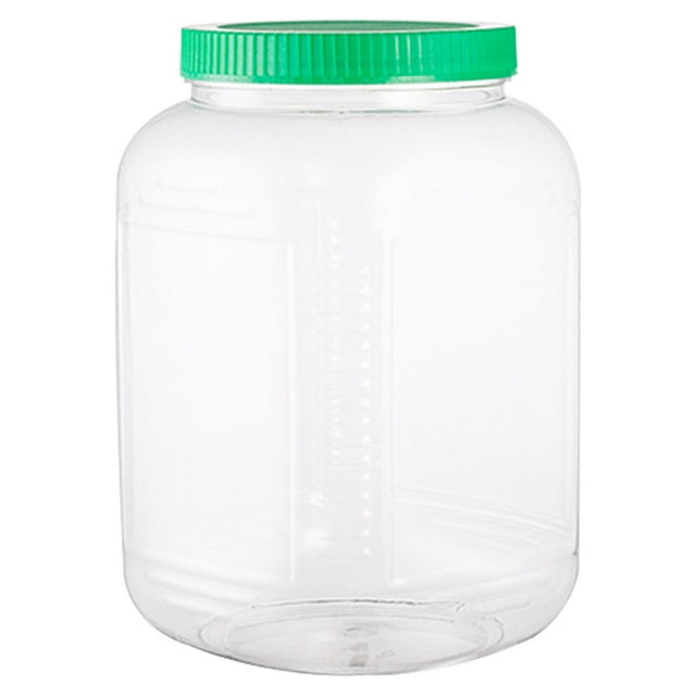 Tyeign Pots en Plastique Transparent avec Couvercles Rouges, Contenants Hermétiques Empilables pour Épices Bonbons Artisanat, Ensemble d'Organisateurs de Garde-Manger Réutilisables Sans BPA, 1 Pot Hermétique pour Cornichons au Miel