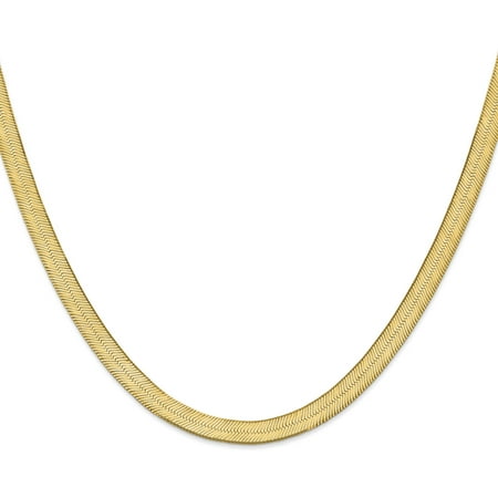 14K Gold 6.5mm Silky Herringbone Chain 18"