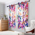 thumbnail image 2 of Yayeee Window Curtains Set of 2 for Living Room Light Filtering 63"x42", Purple Colorful Circles, 2 of 7