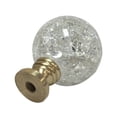 thumbnail image 3 of Royal Designs, Inc. Large Clear Ball with Crackle Texture K9 Crystal Finial for Lamp Shade, F-5043C-1, Polished Brass, Single, 3 of 5