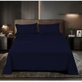 Rayon Bamboo Sheets Set Queen Navy Blue Sheets Deep Pocket 4 Piece