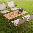 thumbnail image 3 of ziyahi Sturdy Foldable Chair For Camping Built To Withstand Rough Terrain Foldable And Easy To Store cream-coloured trumpet, 3 of 6