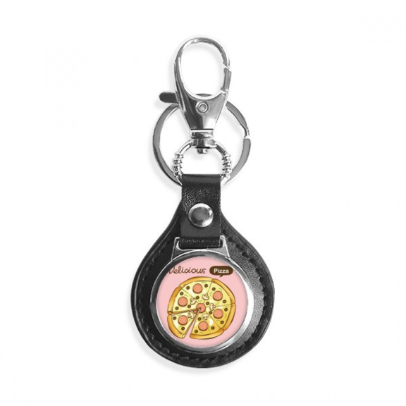 Sausage Mushroom Pizza Italy Foods Key Link Chain Ring Keyholder Finder Hook Metal
