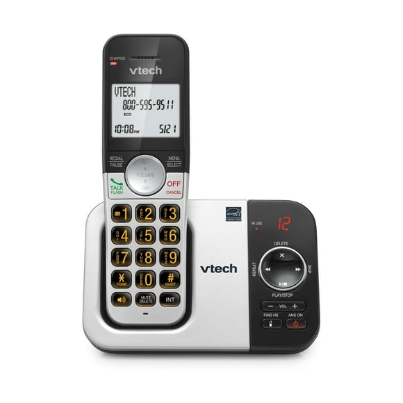 VTech VG232 Cordless Phone with Answering Machine - with Large Display Full-Duplex Speakerphone Caller ID/Call Waiting Last 10 Number Redial