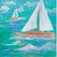 thumbnail image 2 of Maria, Robin 26x26 Gold Ornate Wood Framed with Double Matting Museum Art Print Titled - Regatta Winds III, 2 of 4