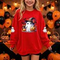 thumbnail image 2 of dazeni Funny Ghost Pumpkin Pattern Sweatshirts for Kids Girls Oversized Crewneck Sweatshirt Loose Casual Long Sleeve Tunic Pullover Red 3-4 Years, 2 of 7