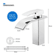 thumbnail image 4 of Llave Mezcladora  Bloosom Plana Monomando Para Fregadero Lavabo Cromado Plateado, 4 of 4